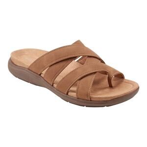 Easy Spirit Women's Westly Strappy Slip On Sandals Cognac Size 9 1/2